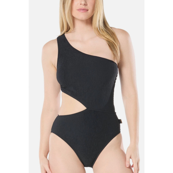 MICHAEL Michael Kors One-Shoulder Side-Cutout Swimsuit Size 12 15080 - Picture 1 of 2
